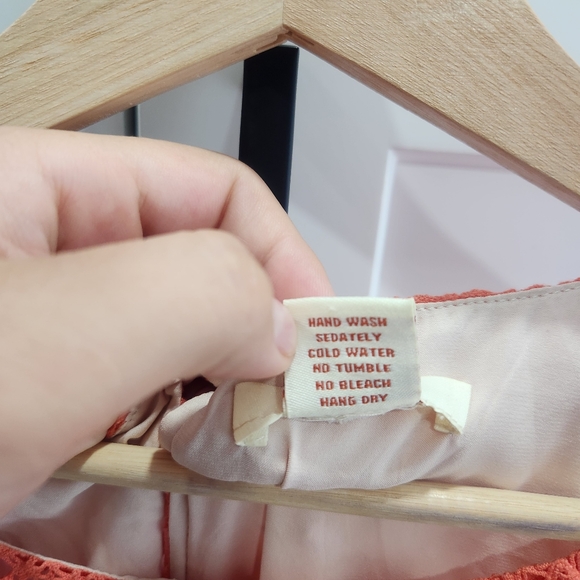 Sundance Emma Orange Coral Lace Sleeveless Dress size 10 - Picture 7 of 12